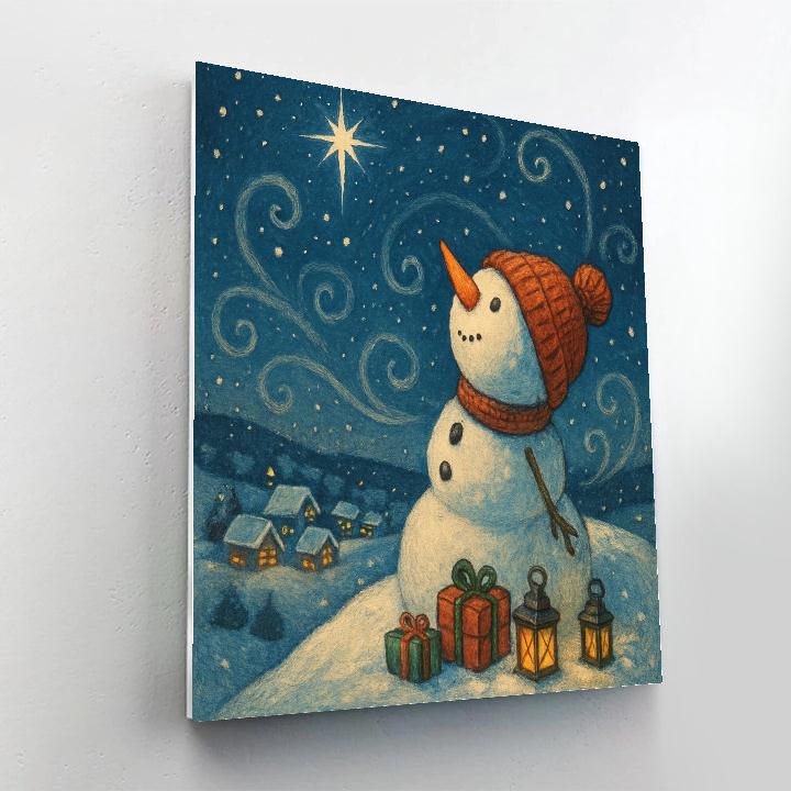 Stargazer Snowman On The Hill Numbered painting kits