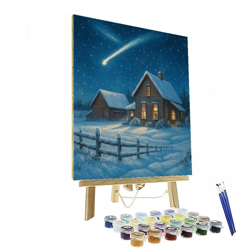 Christmas Comet Over Farmhouse Numbered painting kits