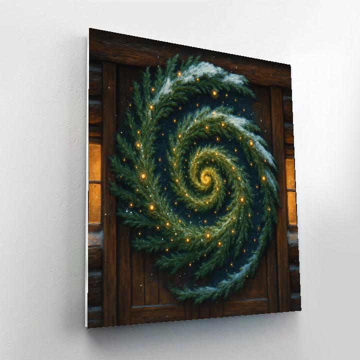 Evergreen Spiral Galaxy Wreath painting number kit