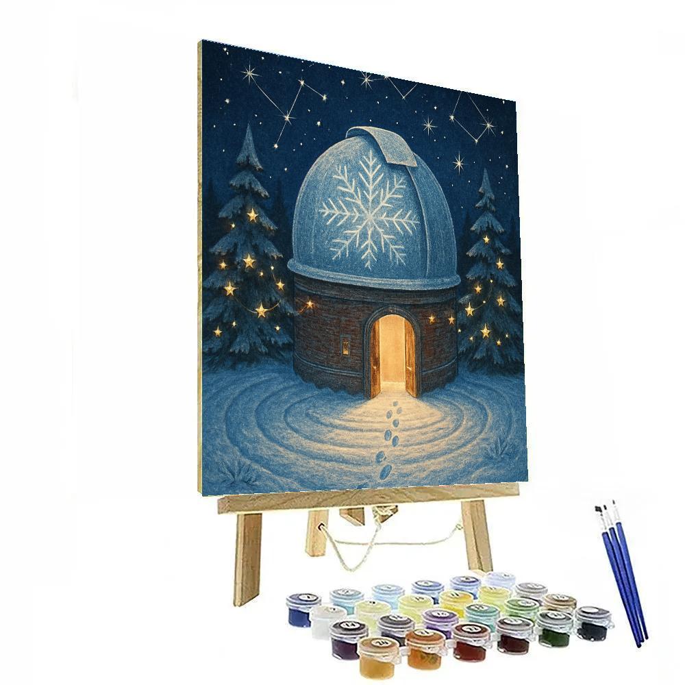 Snowflake Observatory Dome Painting by numbers kit