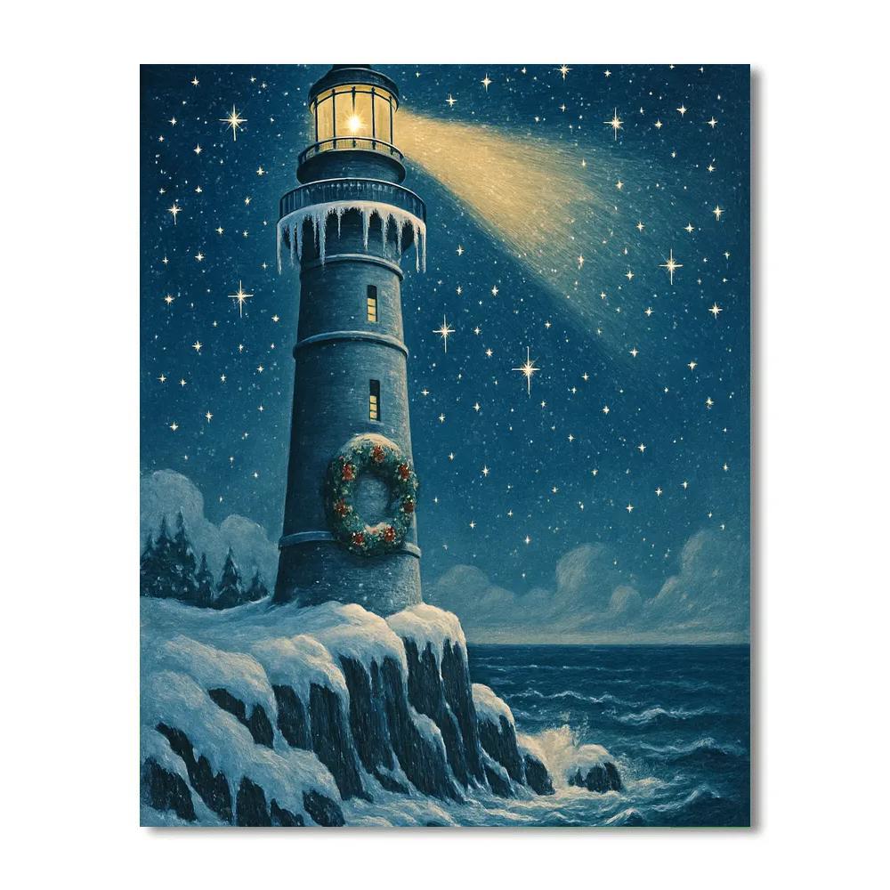 Polar Lighthouse Of Winter Stars Number painting