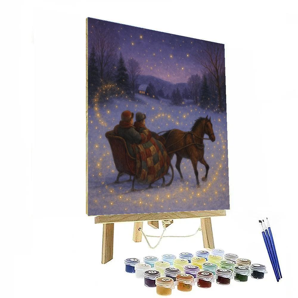 Midwinter Firefly Sleigh Ride Number painting