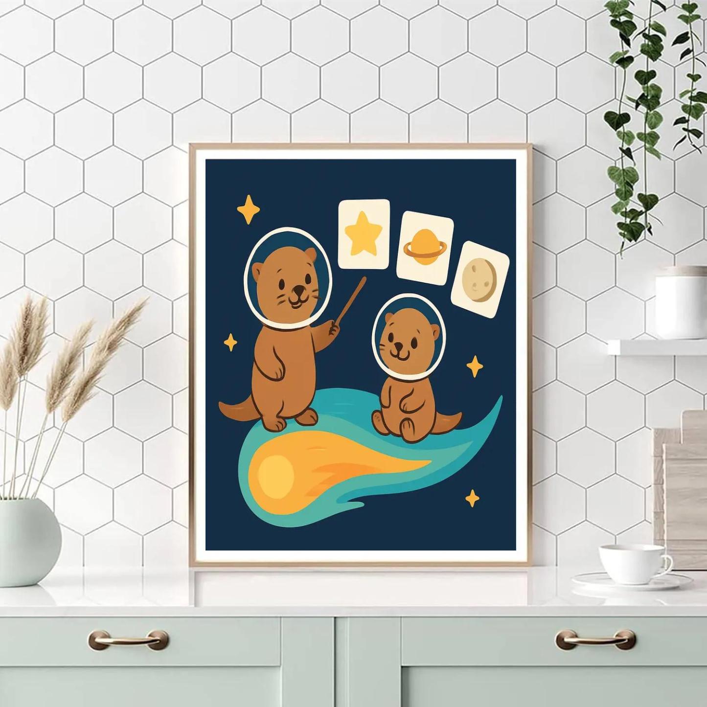 Comet Classroom With Astro Otters Paint by numbers kits