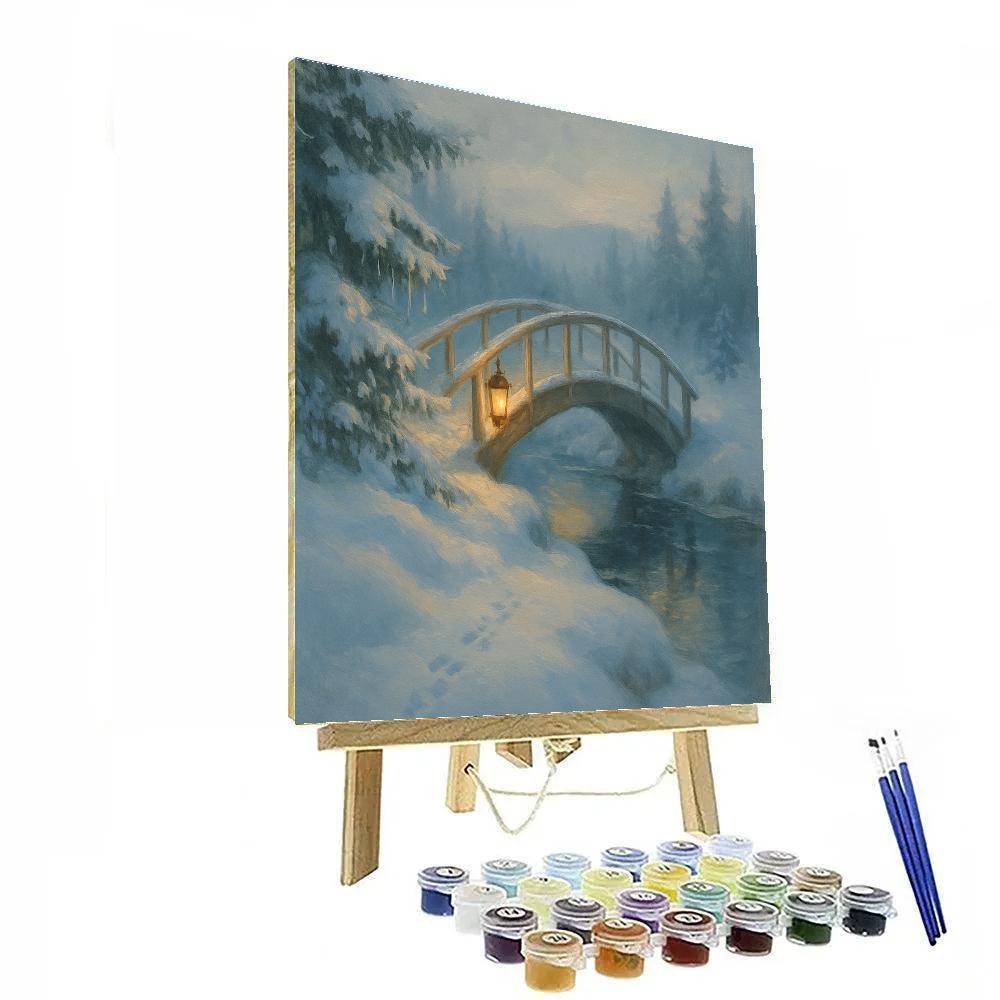 Lantern Bridge Over The Quiet Ice Run Number painting