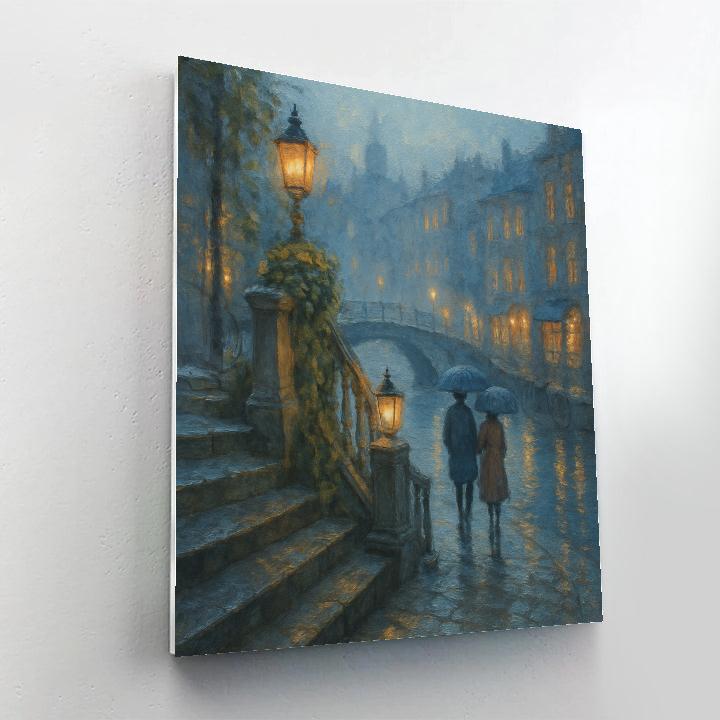 Lantern Mist Over The Canal Steps painting number kit