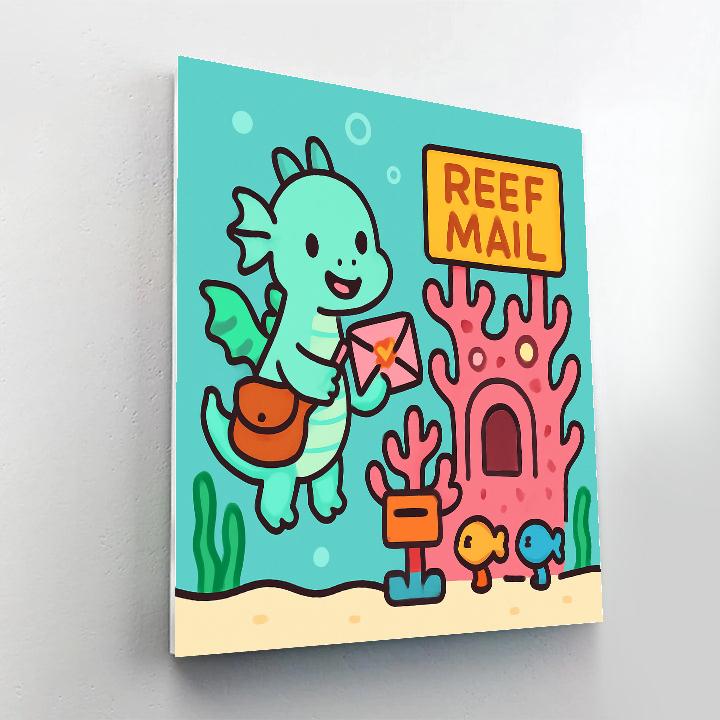 Coral Reef Post Office Run By Sea Dragons paint by number