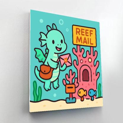 Coral Reef Post Office Run By Sea Dragons paint by number