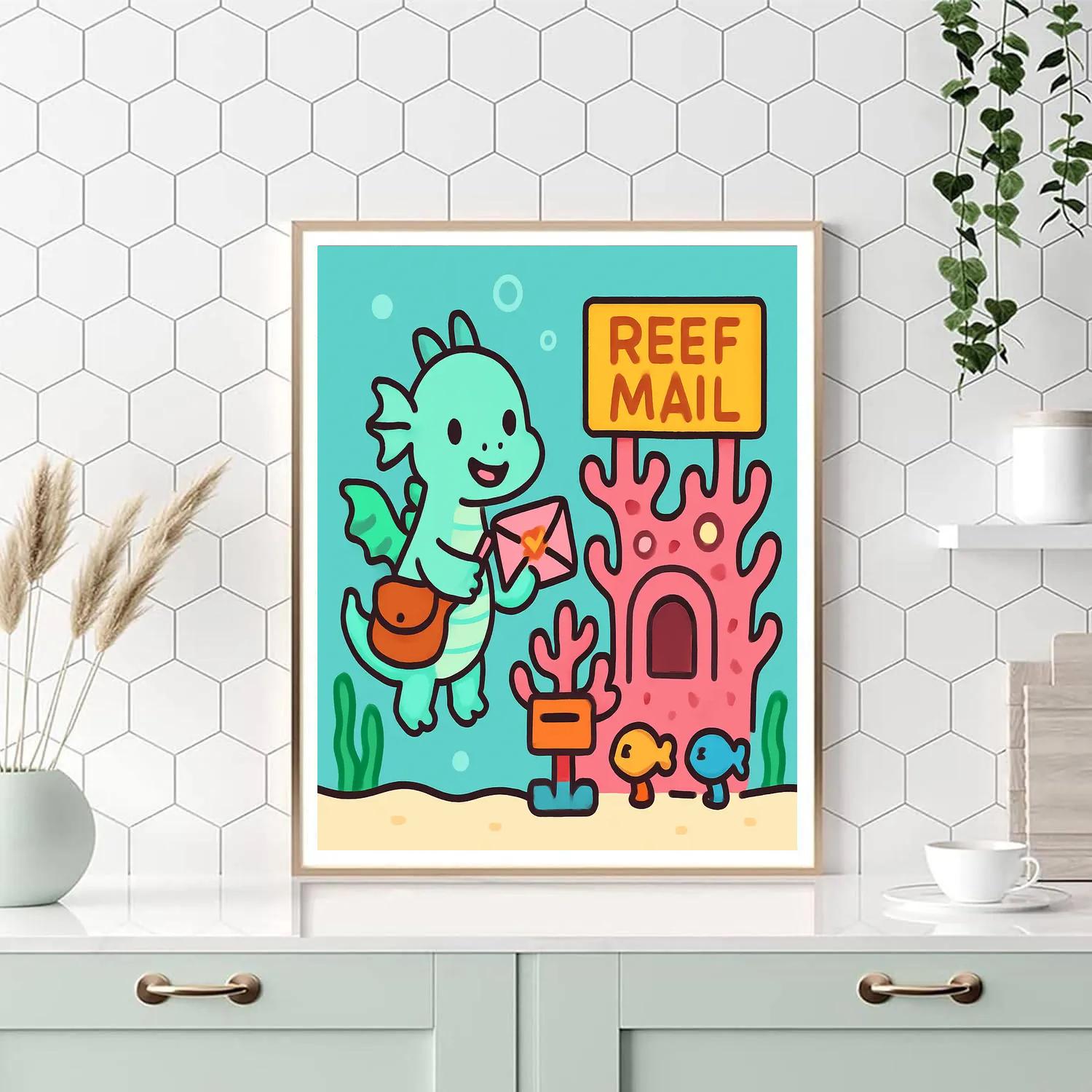 Coral Reef Post Office Run By Sea Dragons paint by number