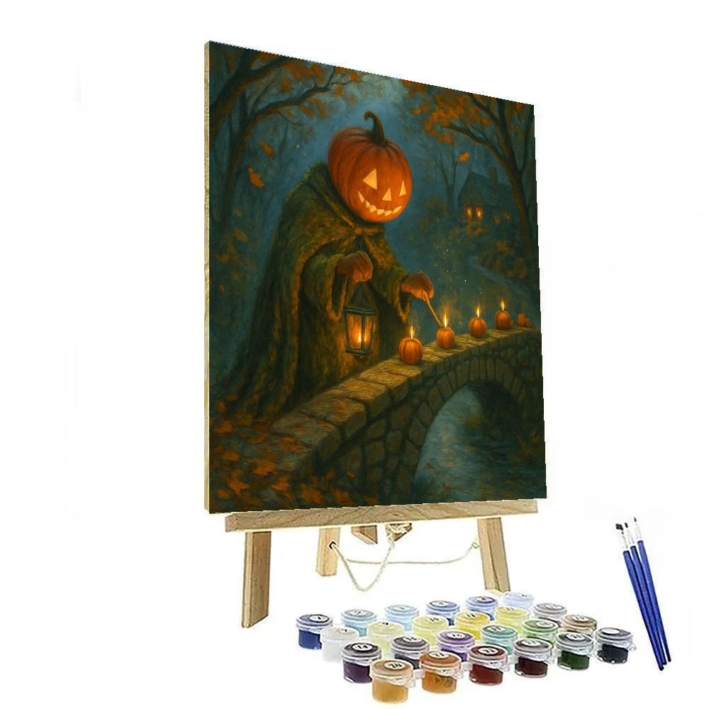 Lanternkeeper Of The Pumpkin Bridge paint by number