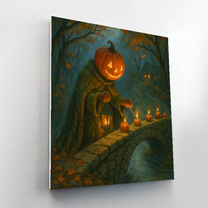 Lanternkeeper Of The Pumpkin Bridge paint by number