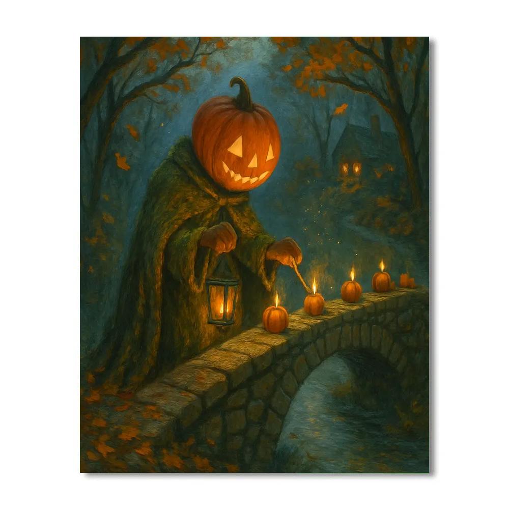 Lanternkeeper Of The Pumpkin Bridge paint by number