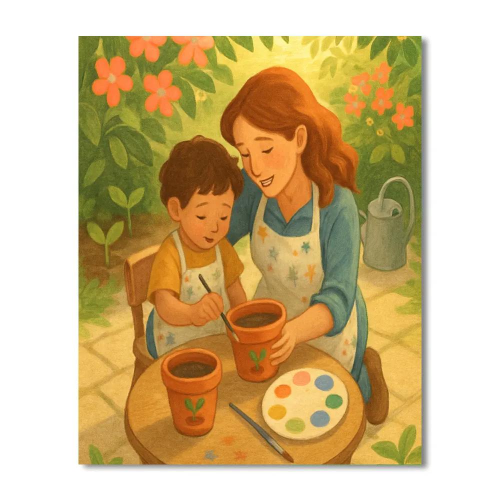 Garden Apron Art Lesson paint by color
