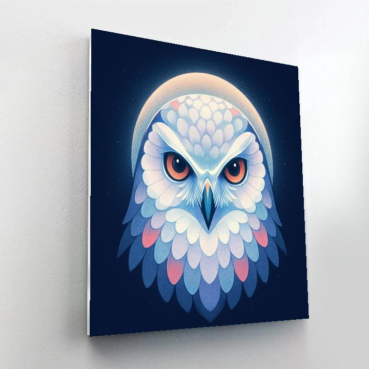 Coral Crowned Snow Owl paint by color