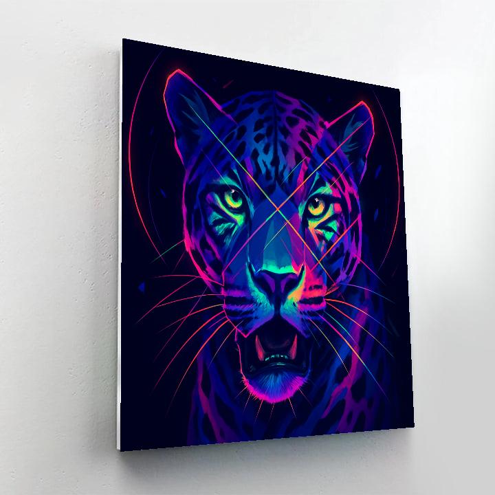 Neon Rift Jaguar Gaze Numbered painting kits