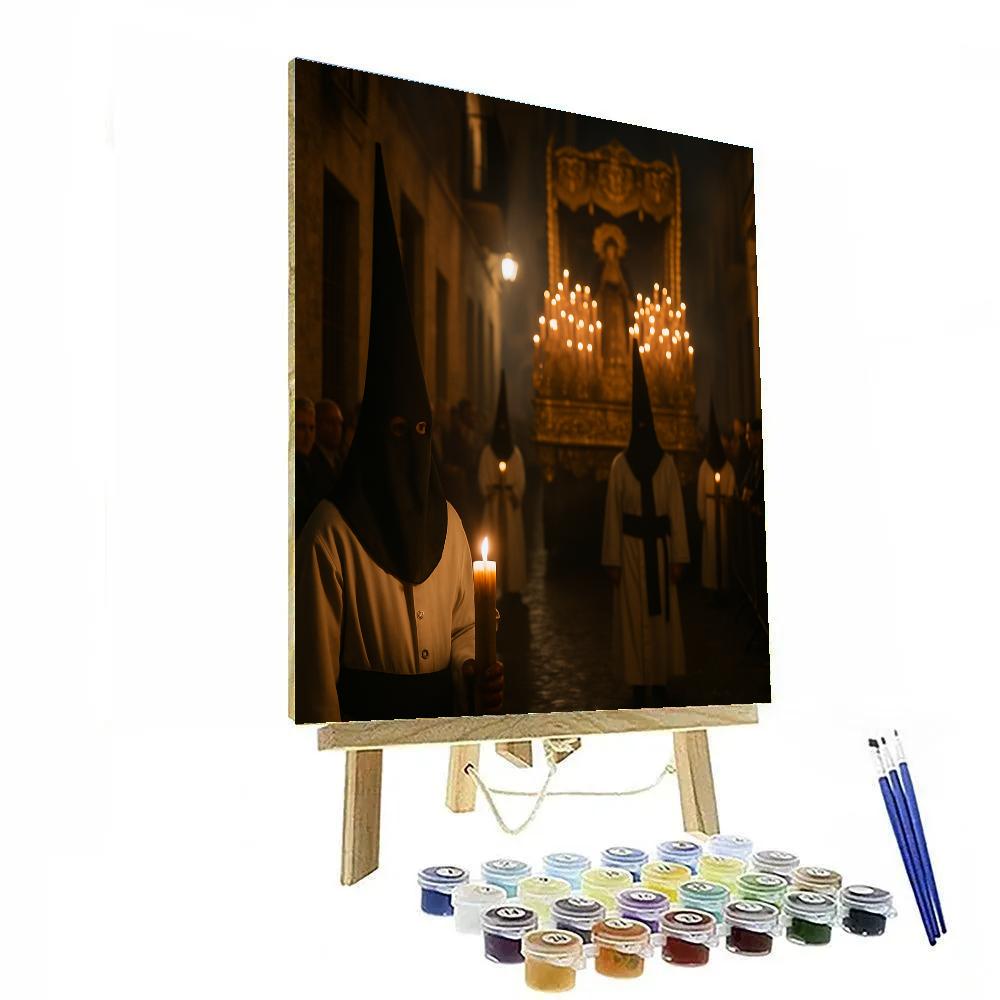 Semana Santa Procession Seville Night paint by numbers