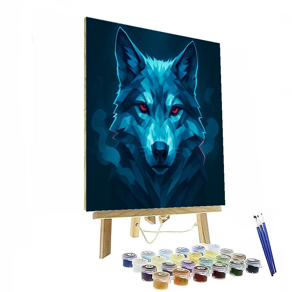 Arctic Voltage Wolf Front Facing DIY paint by numbers