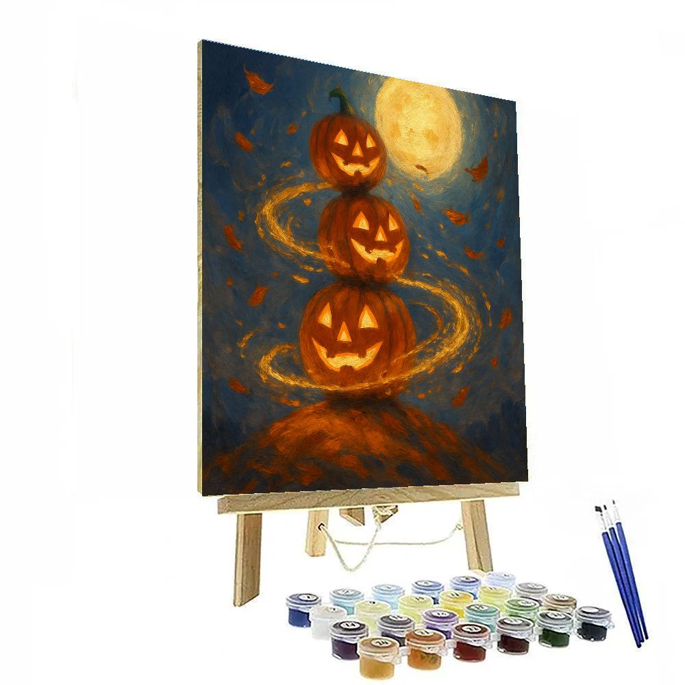 Harvest Moon Carousel Of Jack O Lanterns paint by number