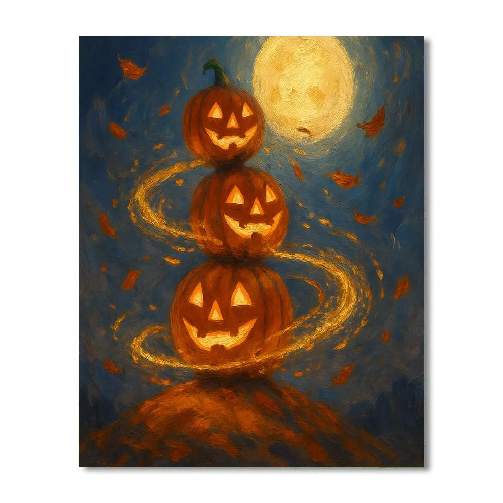 Harvest Moon Carousel Of Jack O Lanterns paint by number