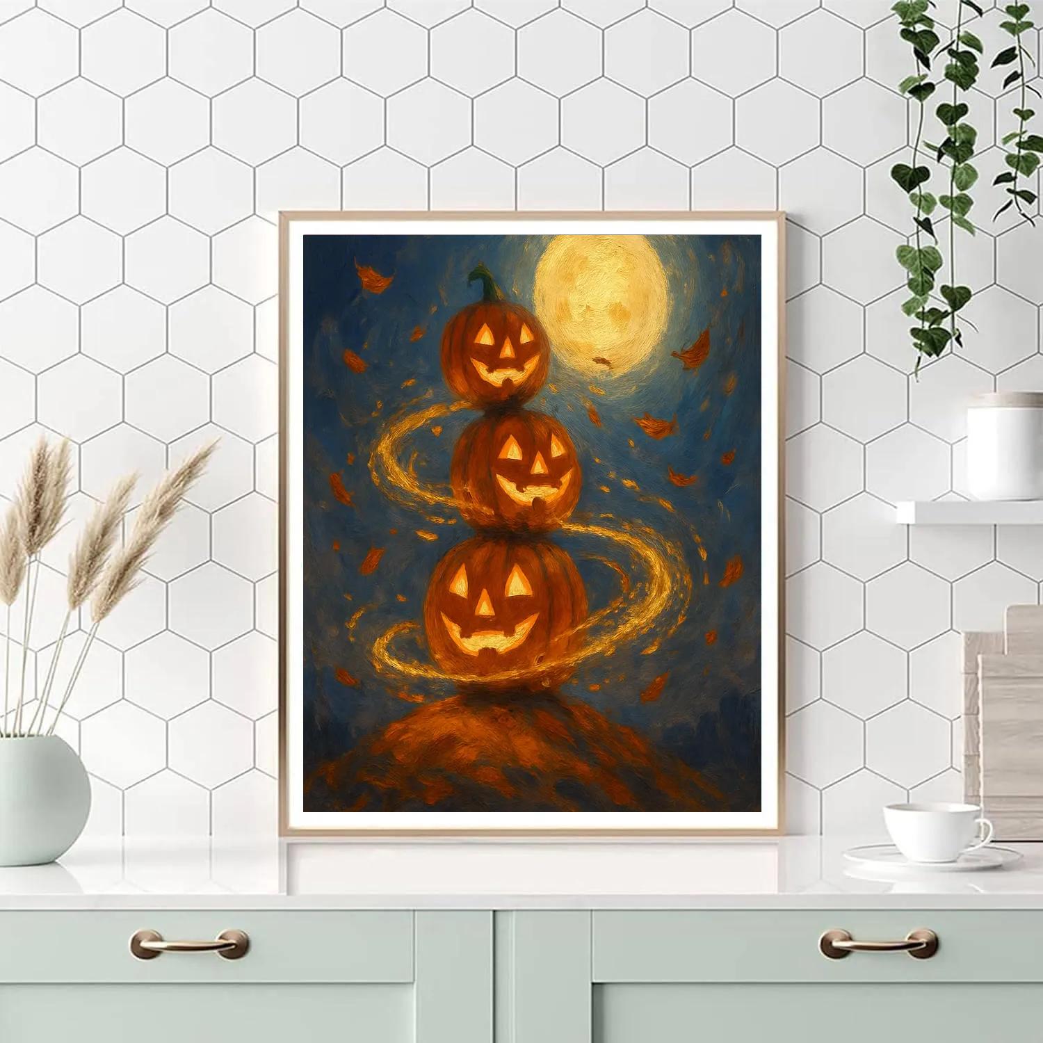 Harvest Moon Carousel Of Jack O Lanterns paint by number