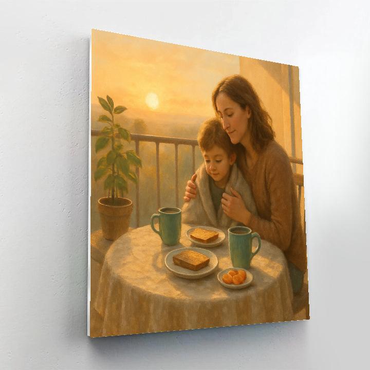 Balcony Sunrise Breakfast Together DIY paint by numbers