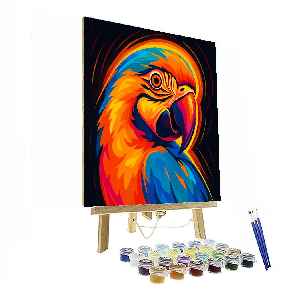 Solar Flare Macaw Close Up Numbered painting kits
