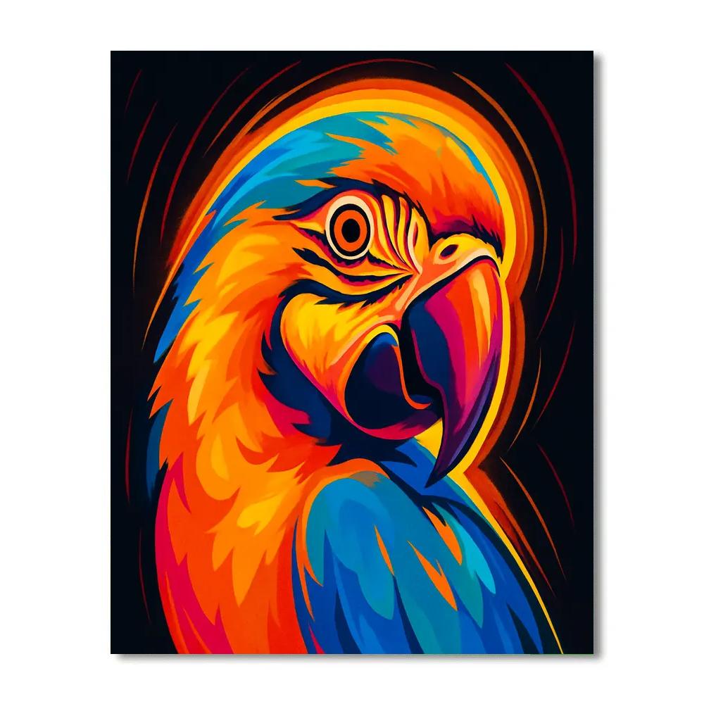 Solar Flare Macaw Close Up Numbered painting kits