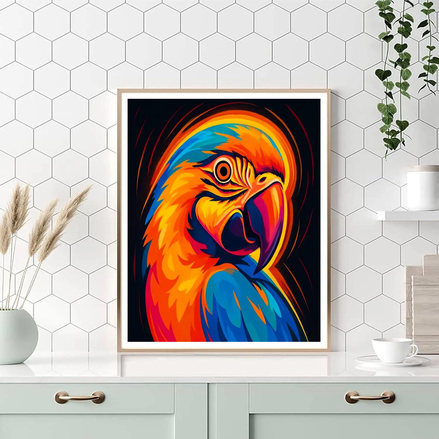 Solar Flare Macaw Close Up Numbered painting kits