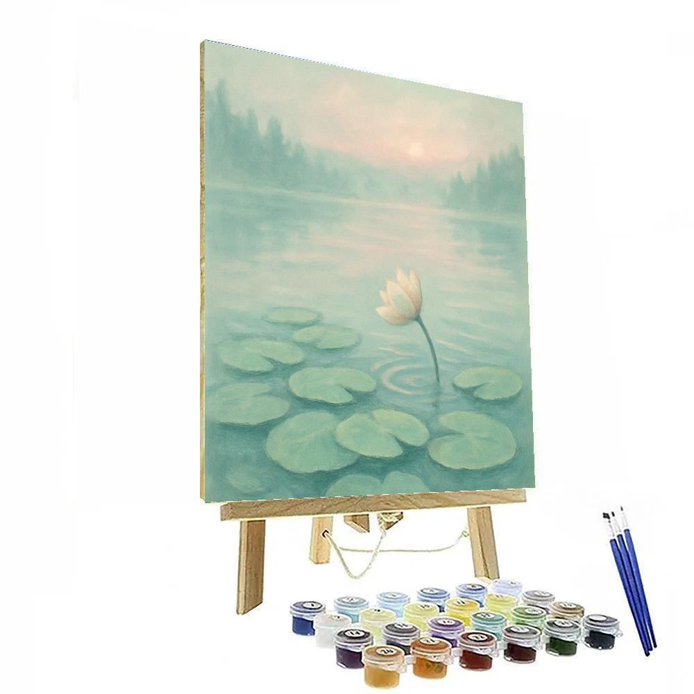Misty Morning Lily Pad Whisper paint by number