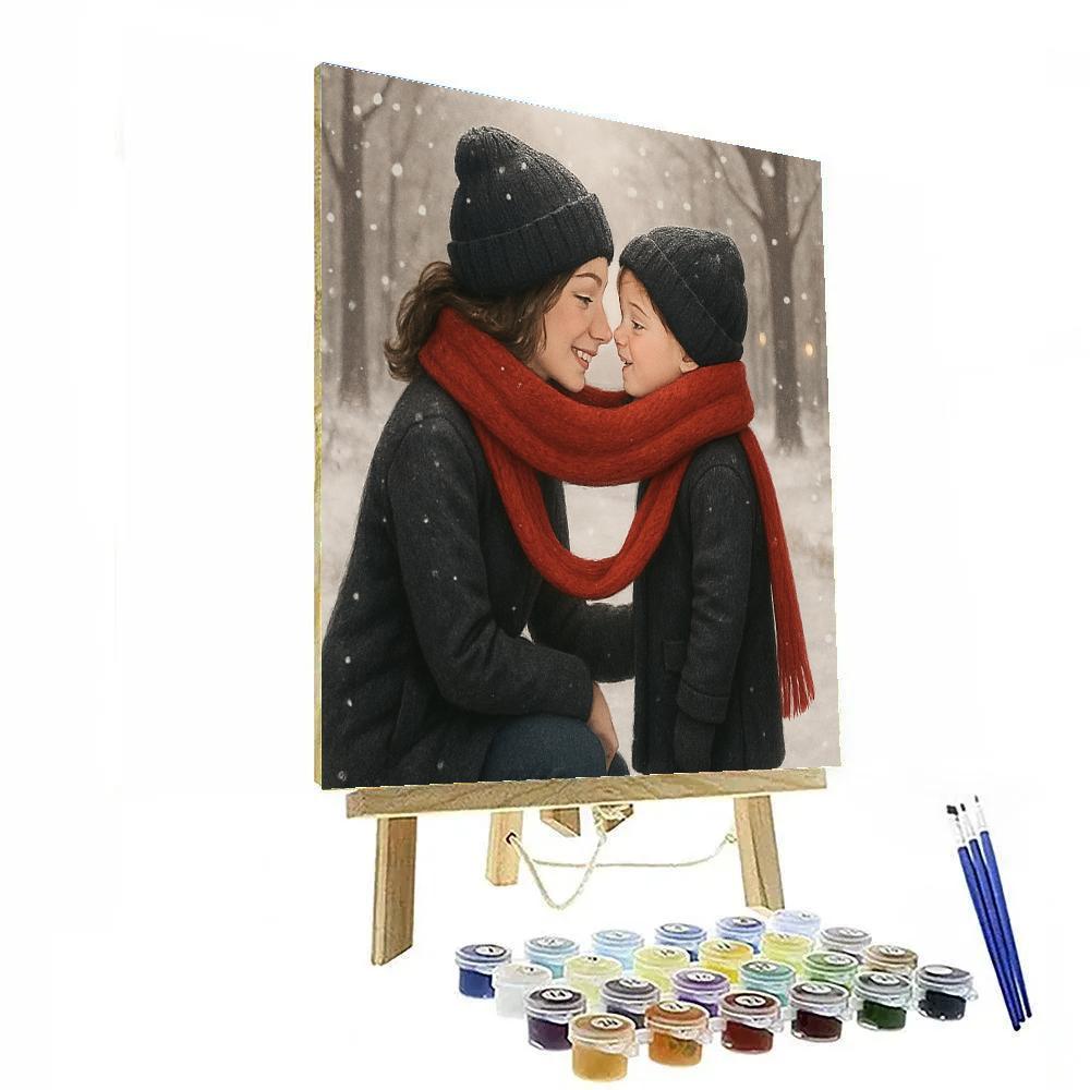 Snowy Scarf Sharing Moment paint by color