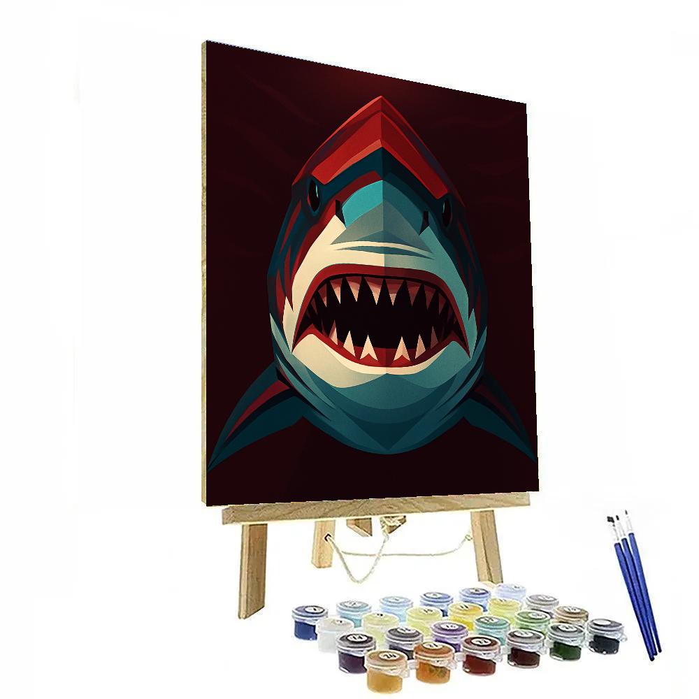 Crimson Tide Great White Portrait Number painting