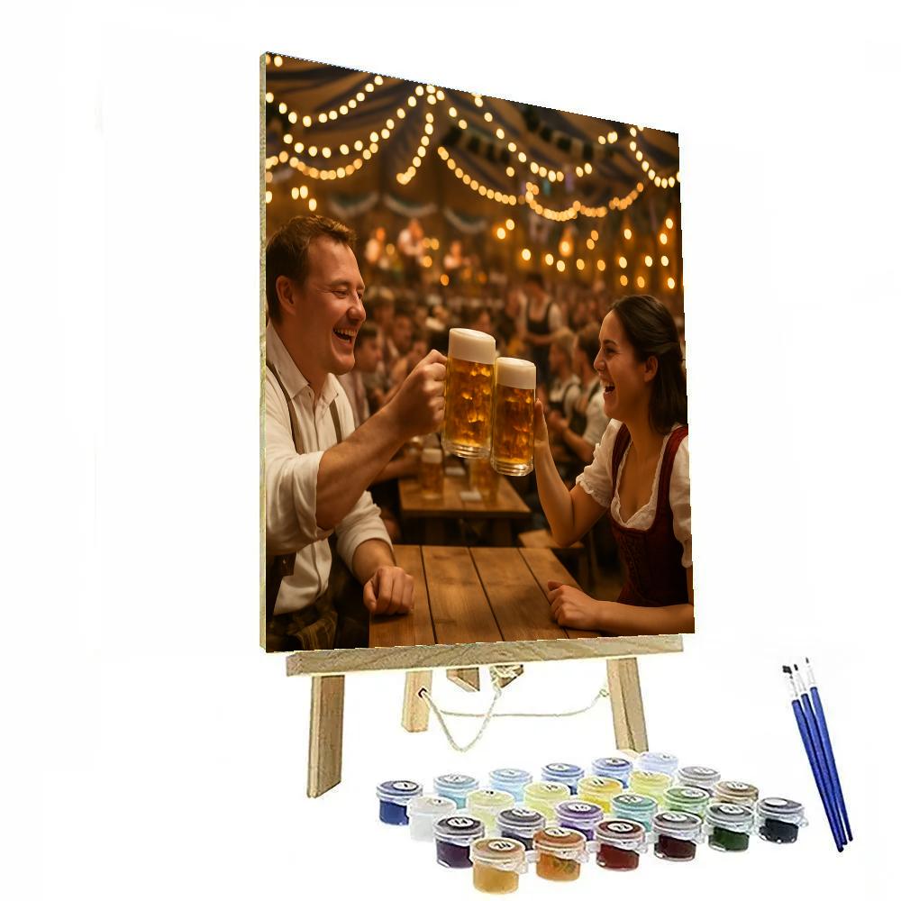 Oktoberfest Beer Tent Munich Evening Paint by numbers kits