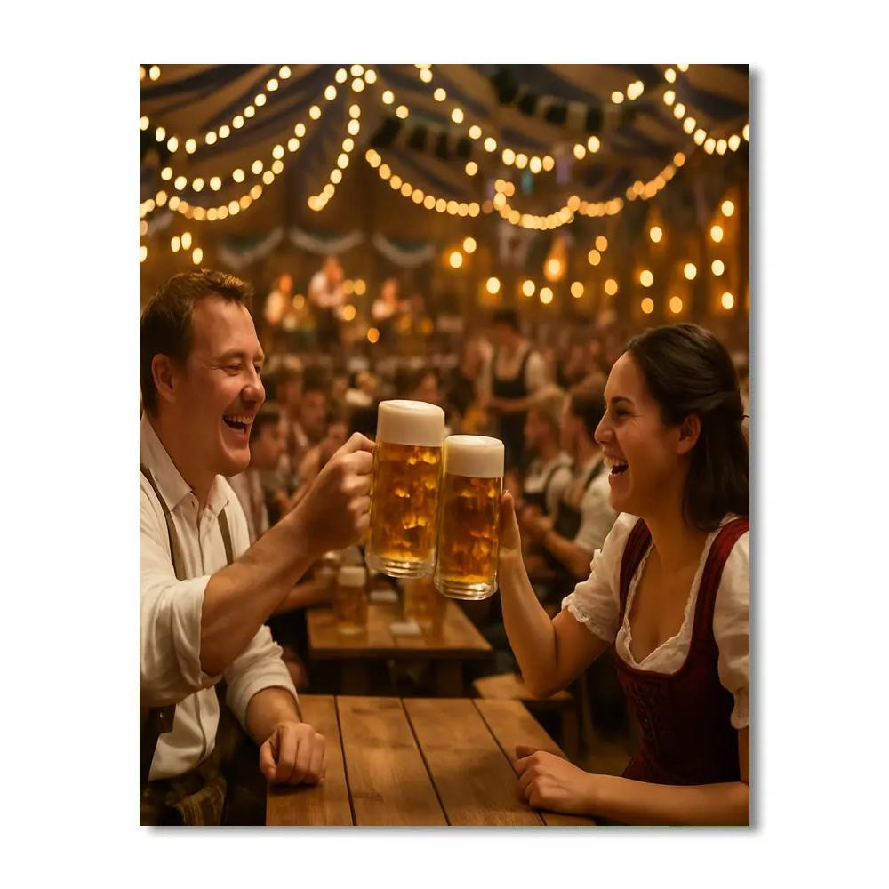 Oktoberfest Beer Tent Munich Evening Paint by numbers kits