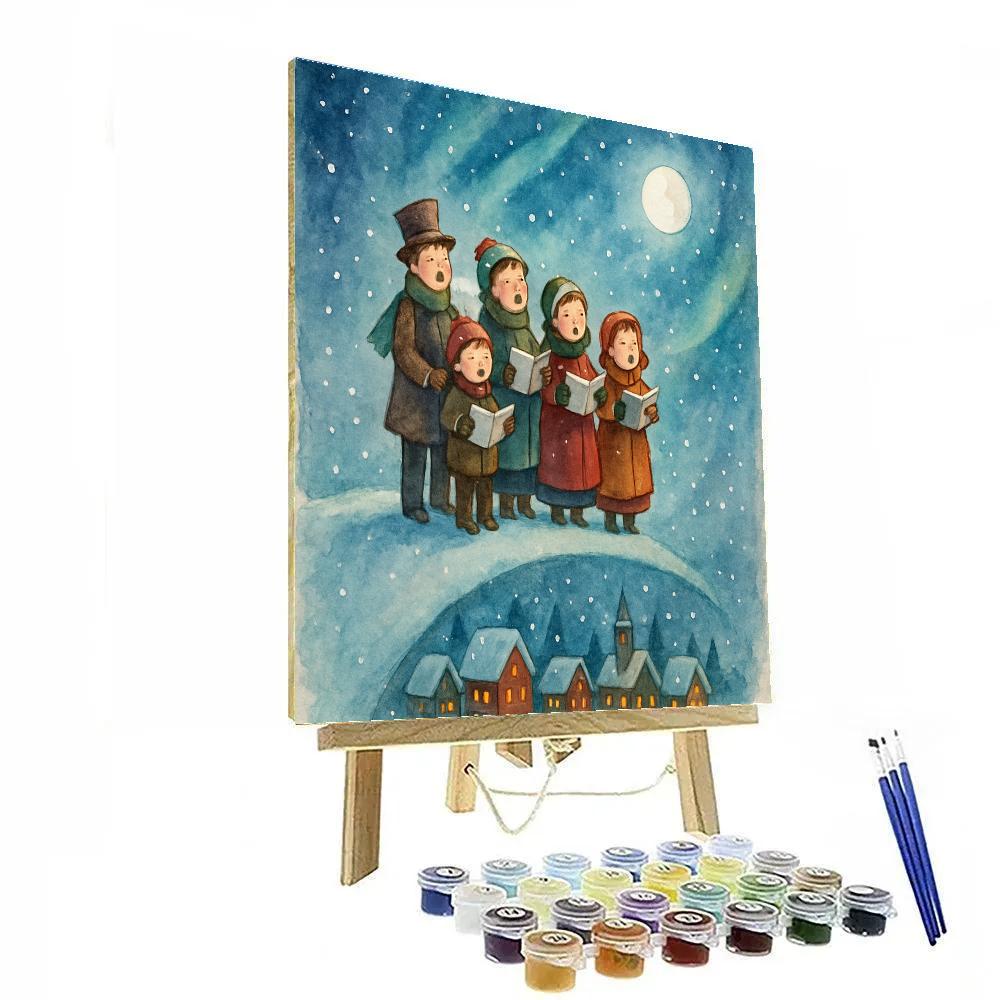 Starlit Carolers On The Comet Trail Painting by numbers kit