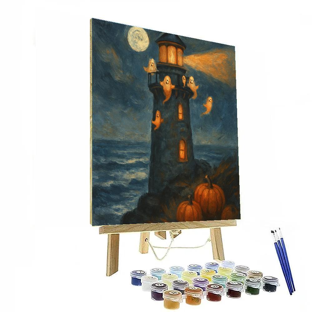 Haunted Lighthouse Of Cozy Windows Paint by numbers art