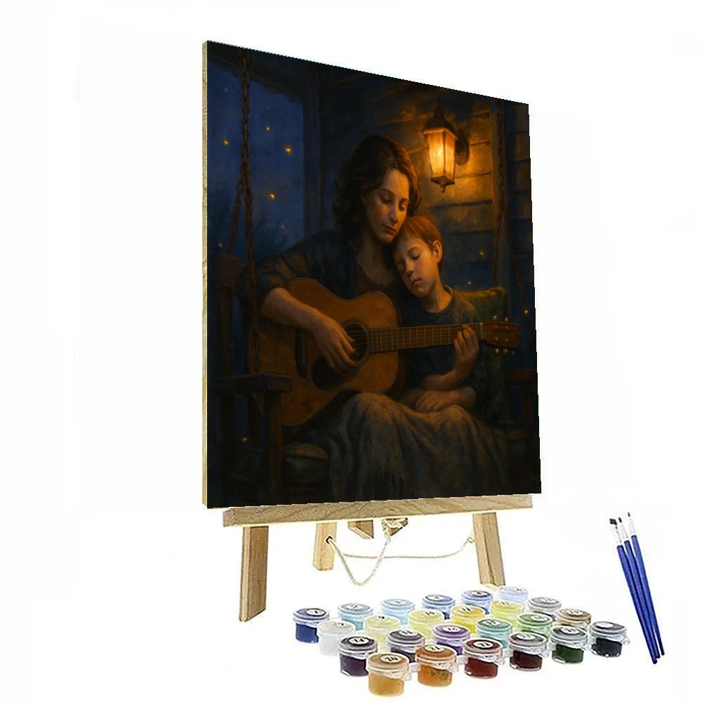 Evening Porch Guitar Lullaby Paint by numbers art