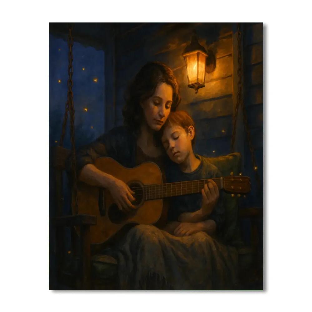 Evening Porch Guitar Lullaby Paint by numbers art