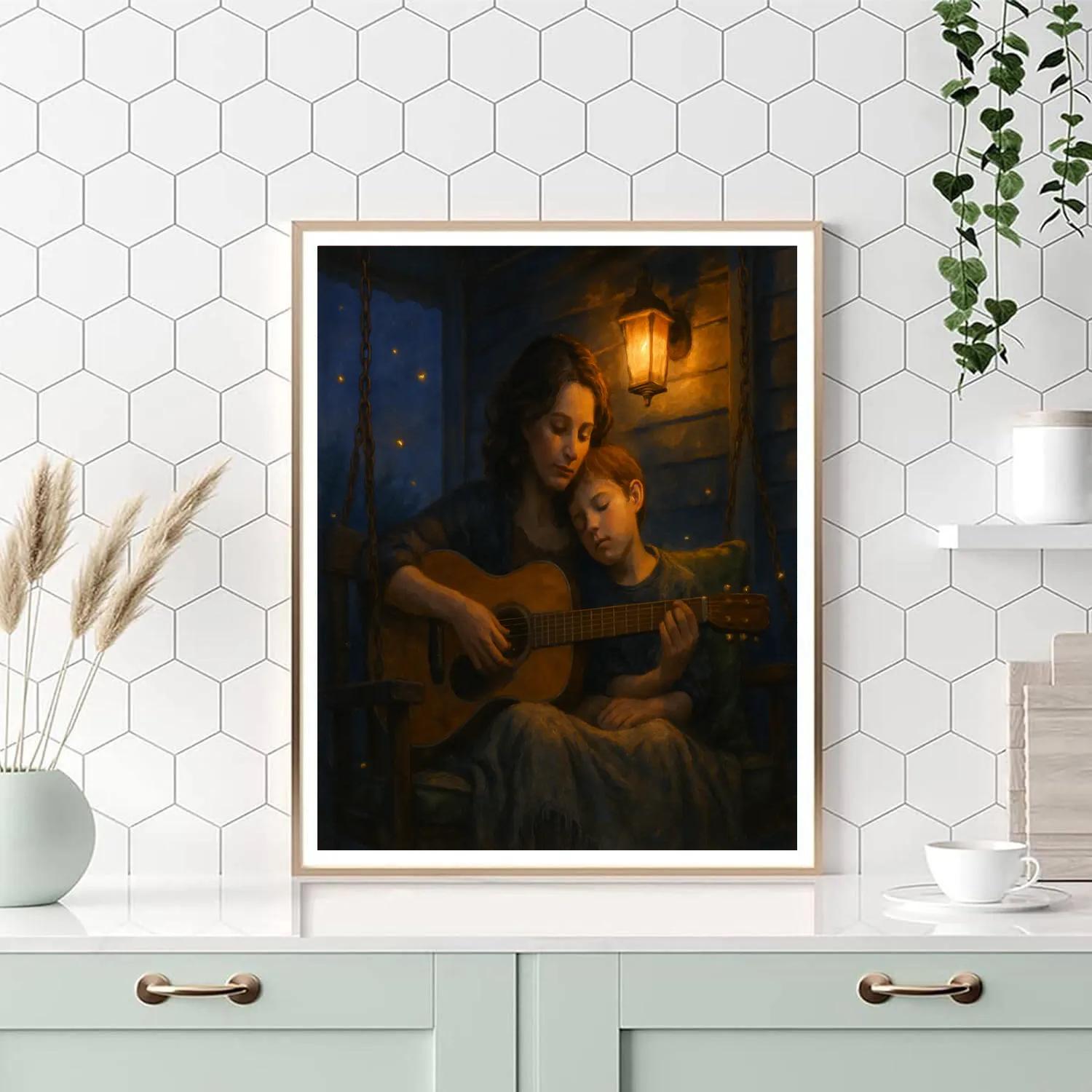 Evening Porch Guitar Lullaby Paint by numbers art