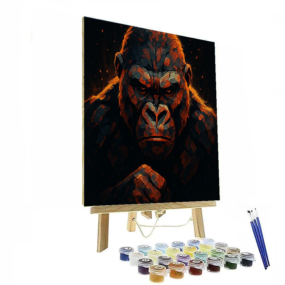 Obsidian Ember Gorilla Focus Number painting