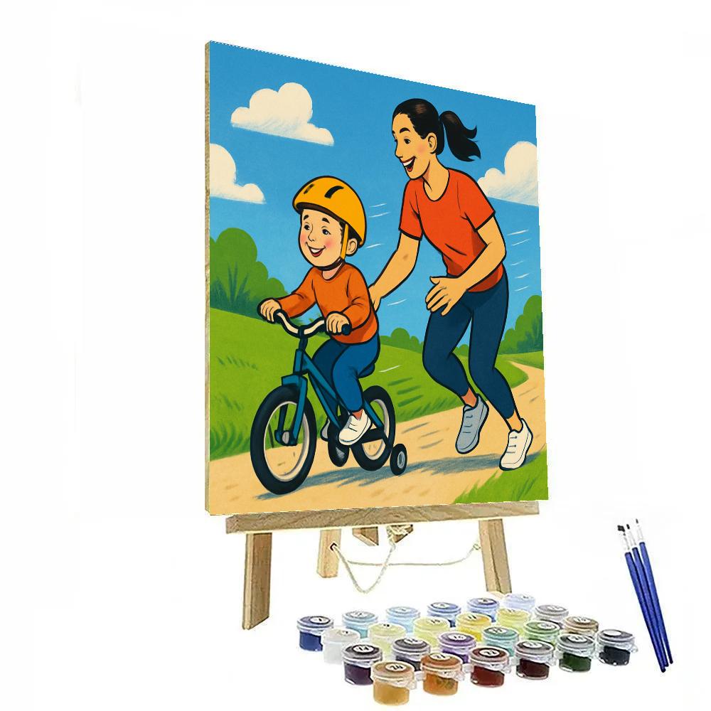 First Bike Ride Steadying Hands Paint by numbers art