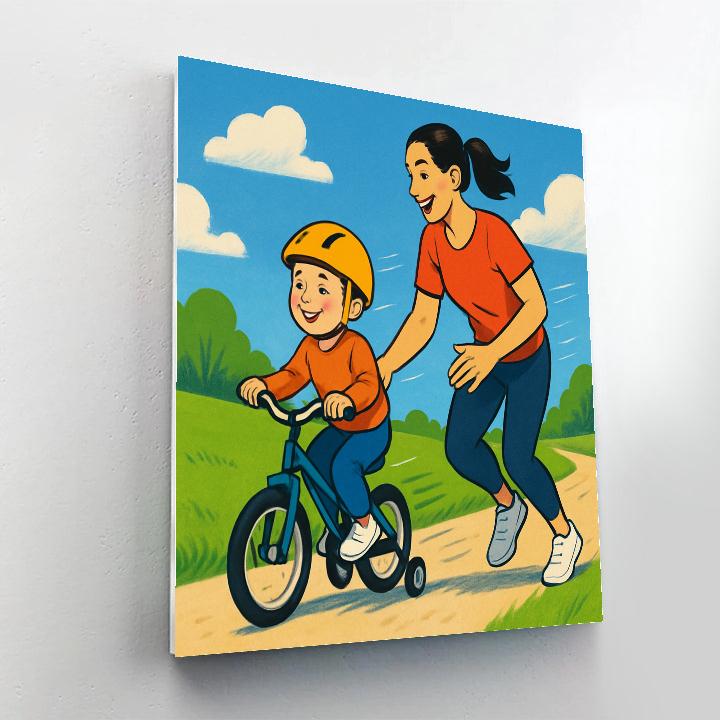First Bike Ride Steadying Hands Paint by numbers art