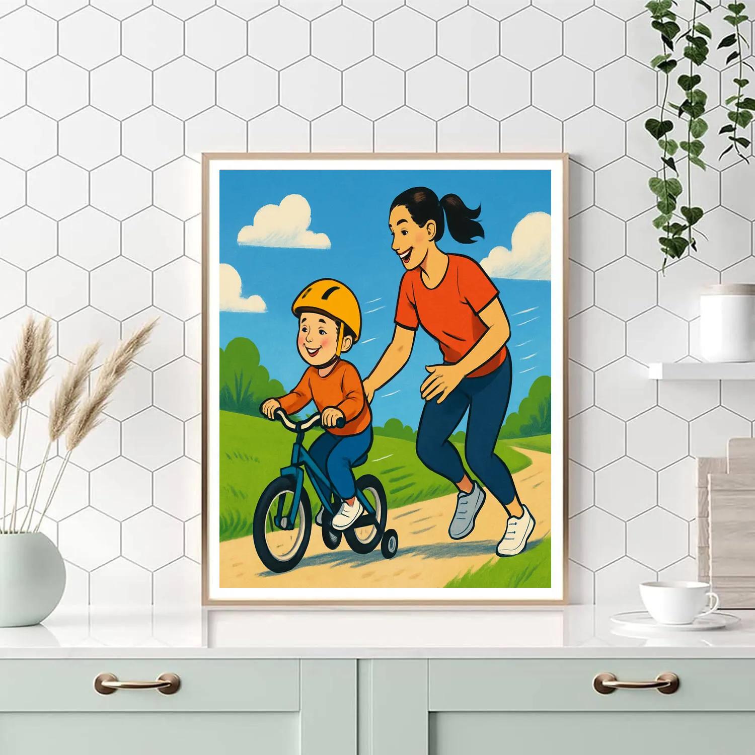 First Bike Ride Steadying Hands Paint by numbers art