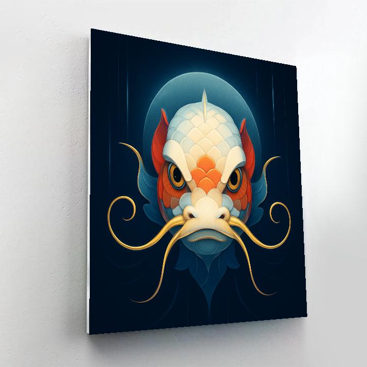 Moonlit Koi Dragon Whisker Portrait Paint by numbers art
