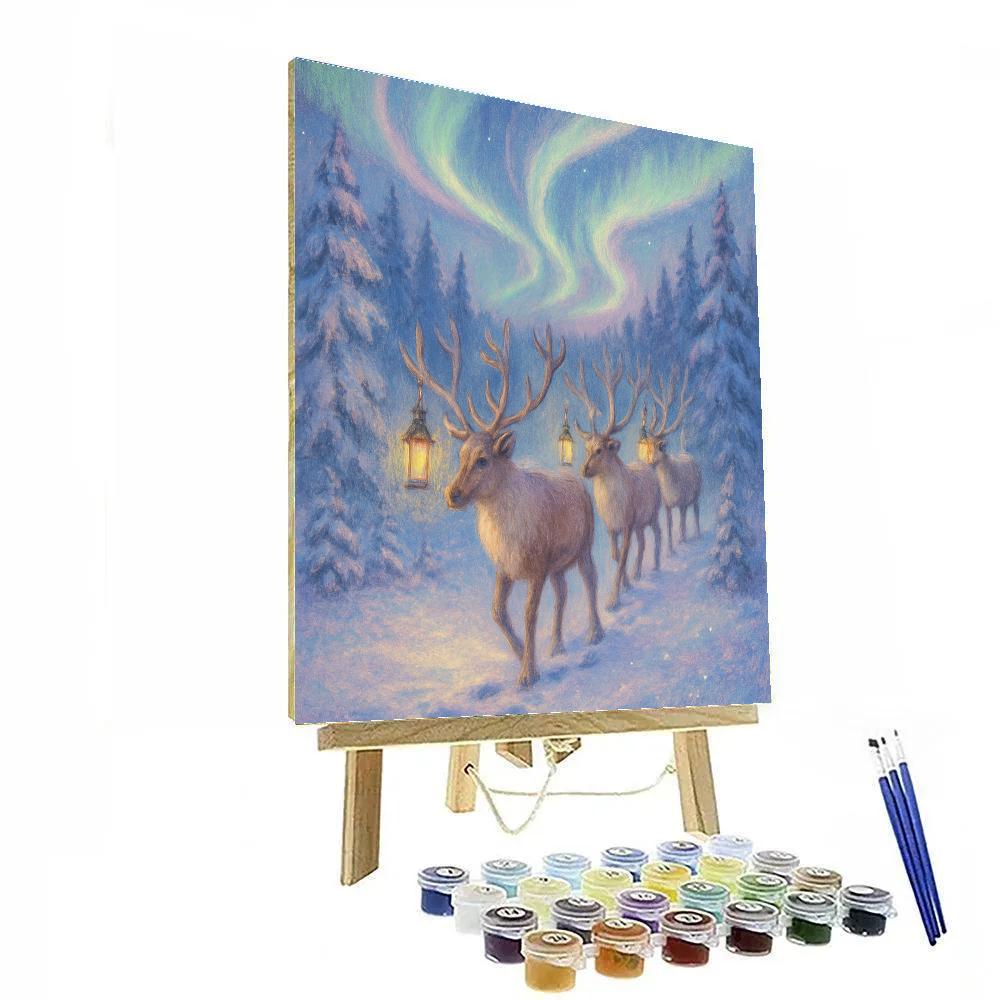 Aurora Reindeer Lantern Parade paint by color
