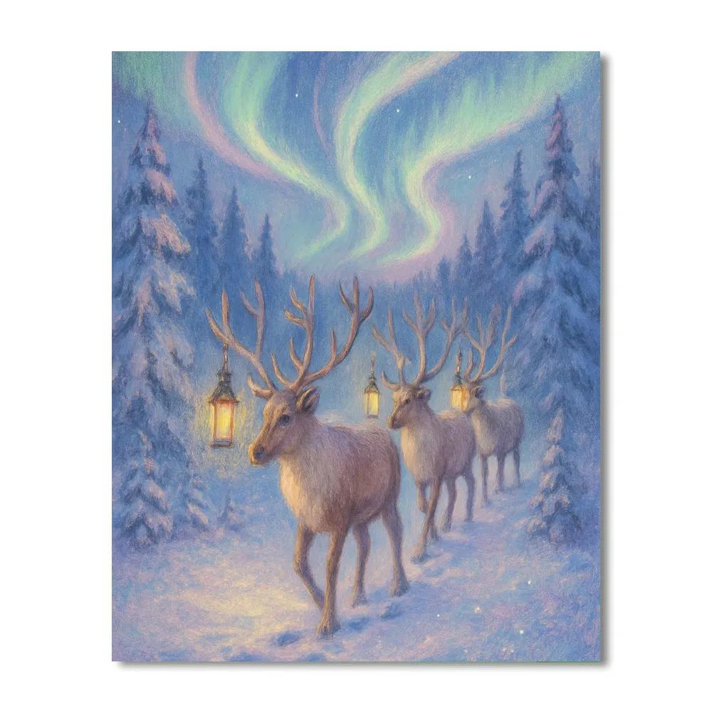 Aurora Reindeer Lantern Parade paint by color
