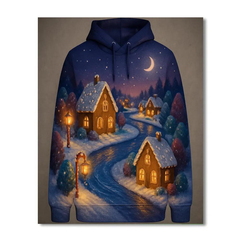 Galactic Gingerbread Village By Moonlit River Number painting