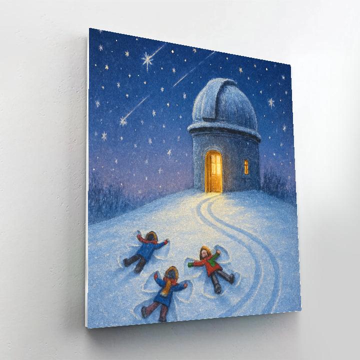 Snowy Observatory And Wishing Stars DIY paint by numbers