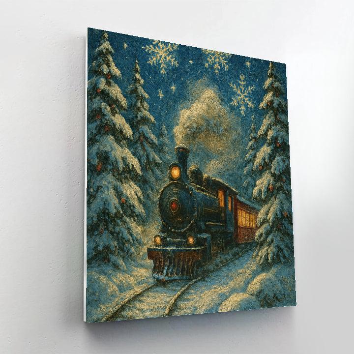 Polar Express Through Celestial Pines paint by color
