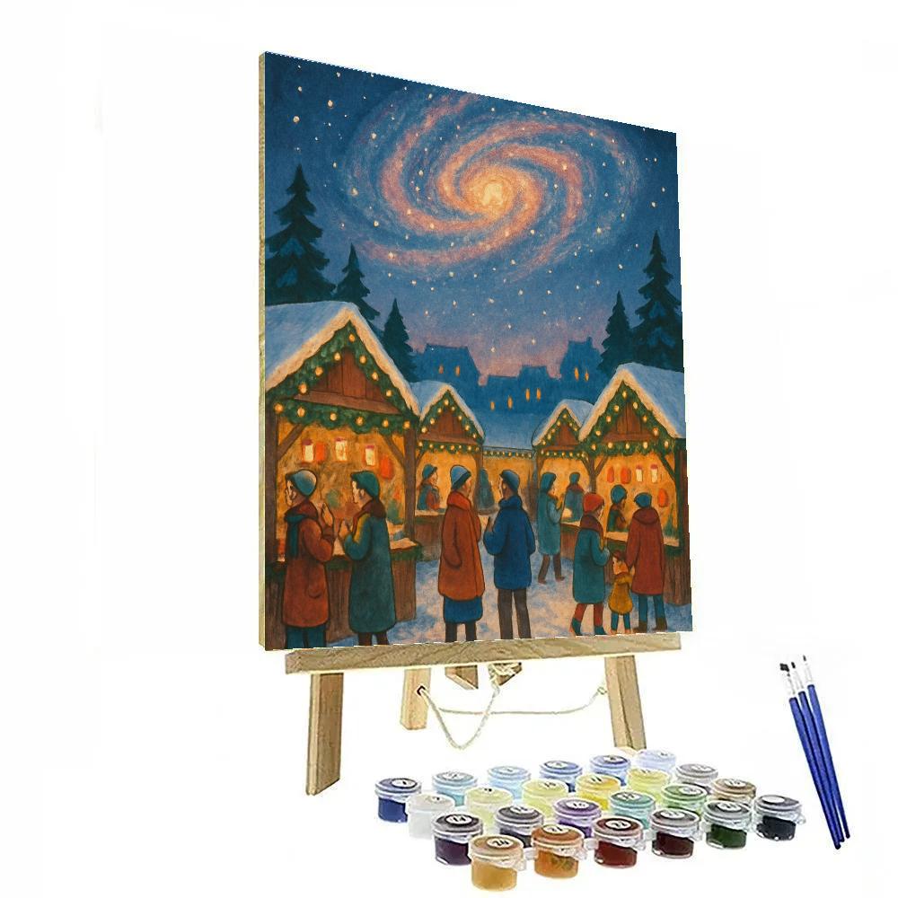 Christmas Market Under The Spiral Galaxy paint by numbers