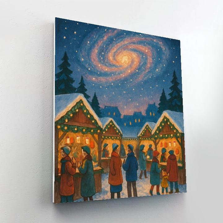 Christmas Market Under The Spiral Galaxy paint by numbers