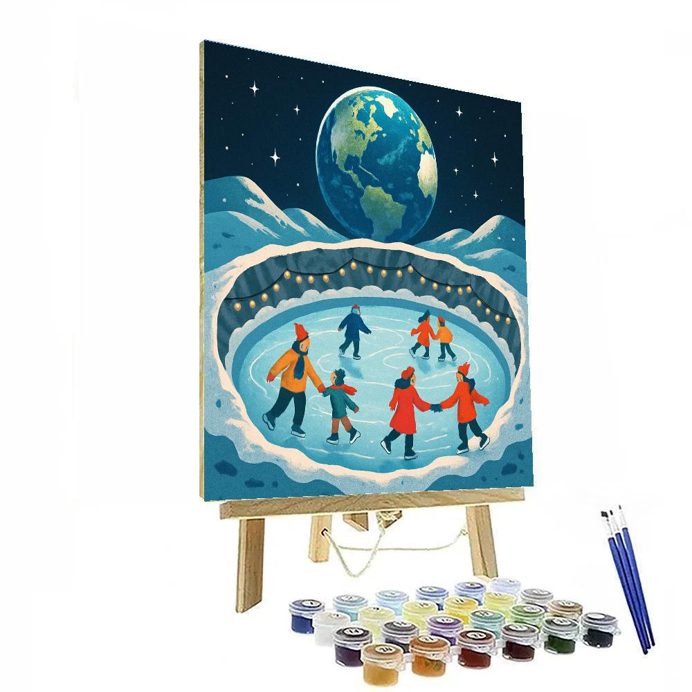 Holiday Ice Rink On The Moonlit Crater paint by numbers